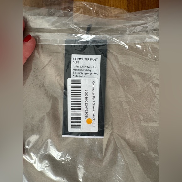 Men’s Rhone Commuter Pant Slim | New with Tags | Sz 33W - 31L | Khaki - Picture 7 of 7